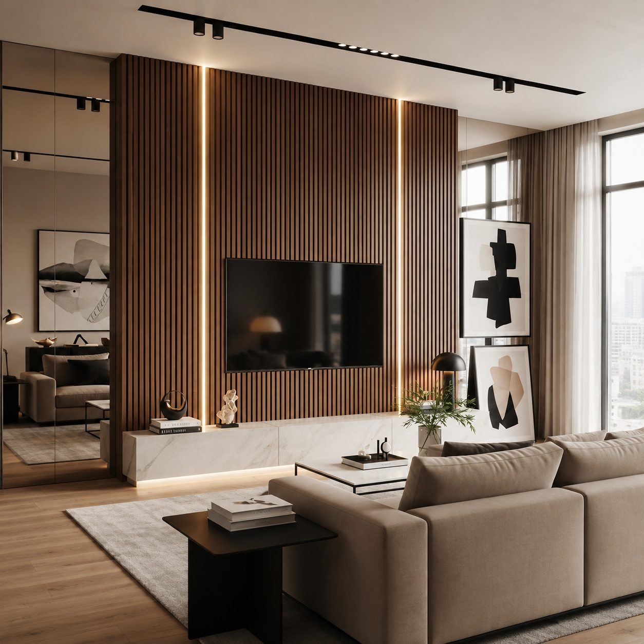 Flexible Acoustic Slat Panel – 270 × 110 cm