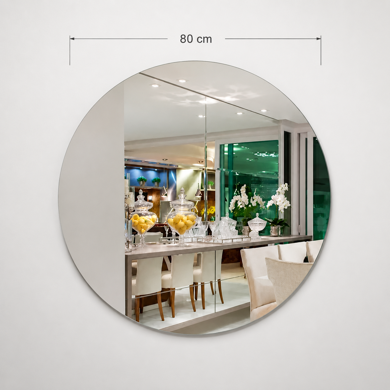 Moderner runder LED-Wandspiegel